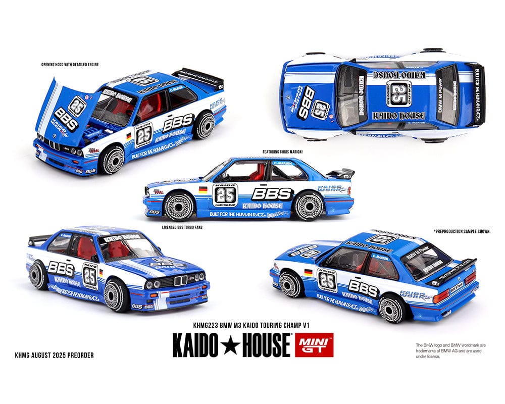 (Pre-order) BMW M3 Kaido Touring Champ V1 Blue White Kaido House Mini GT 1/64