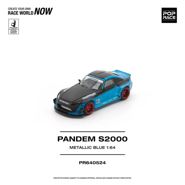 Pandem Honda S2000 Metallic Blue PopRace 1/64