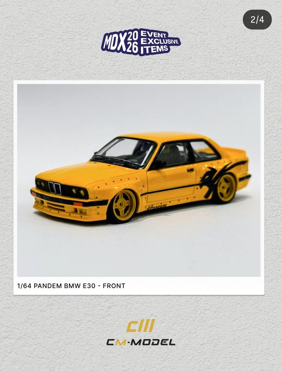 BMW E30 Yellow Malaysia MDX Limited edition 1000 made CM Model