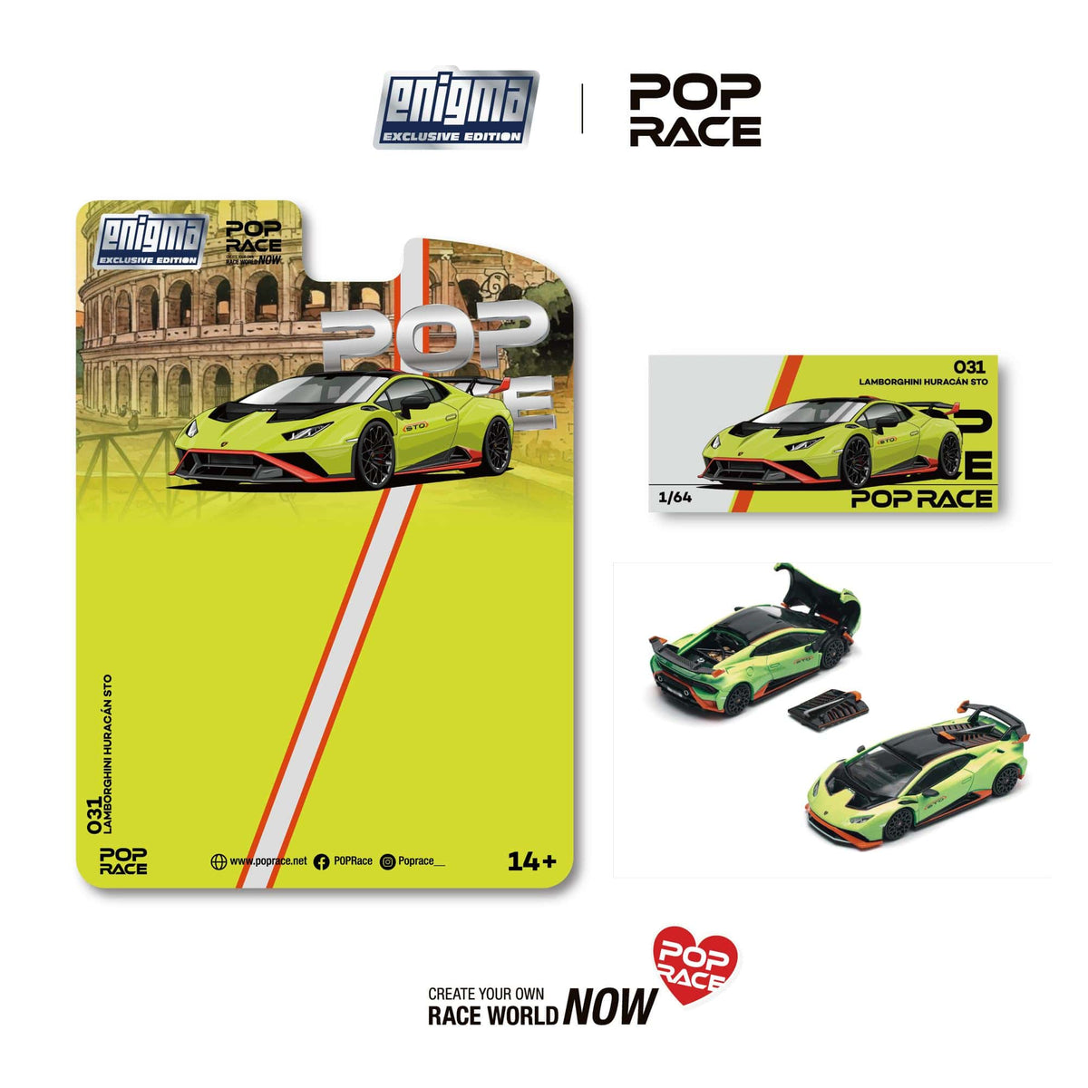 Lamborghini Huracan STO Verde Citrea Aracio DAC Pop Race 1/64