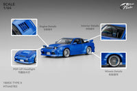(Pre-order) Nissan 180SX Type X Metallic Blue Micro Turbo 1/64 scale