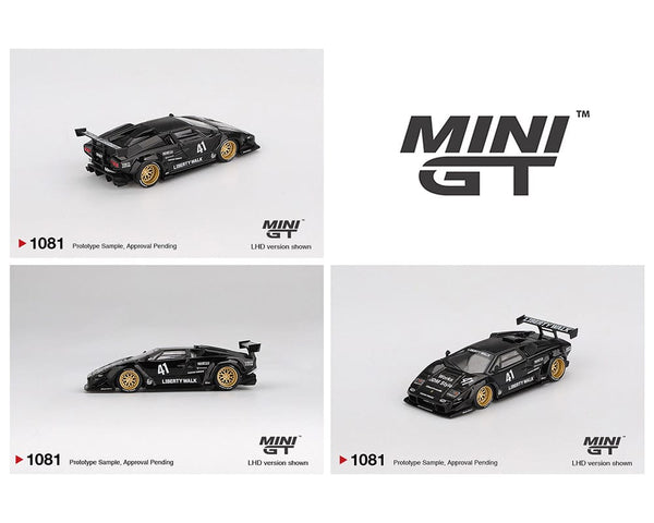Lamborghini Countach LB-WORKS Black Mini GT 1/64 scale