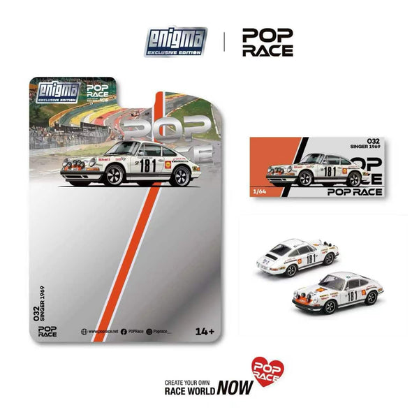 Porsche Singer 911 1969 Tour de France #181 Enigma Exclusive Pop Race 1:64 scale