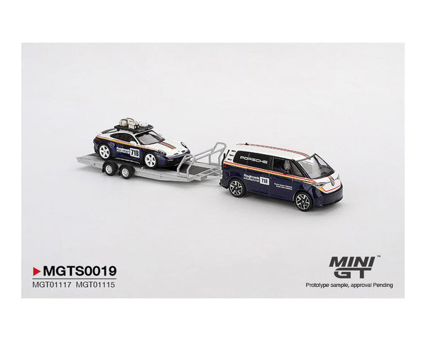 Porsche 911 Dakar #718 / Volkswagen ID. Buzz Porsche Centrum Gelderland Roughroads Set Mini GT 1/64