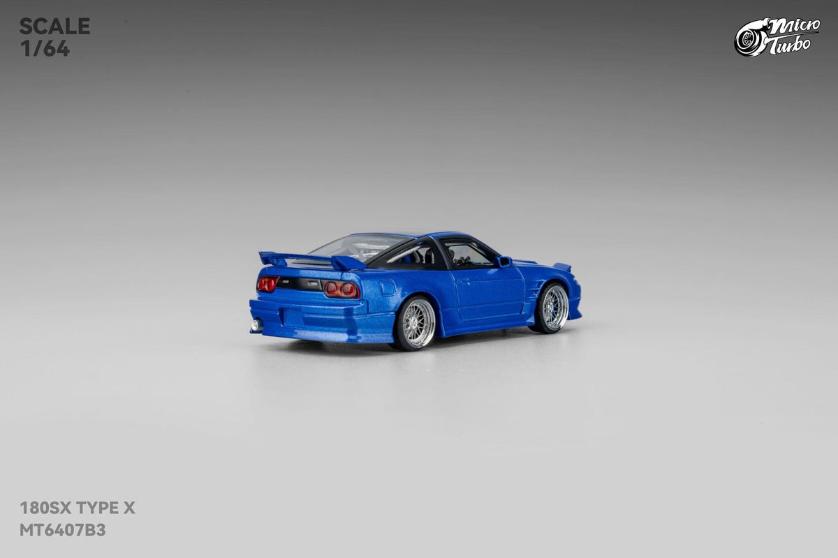 (Pre-order) Nissan 180SX Type X Metallic Blue Micro Turbo 1/64 scale