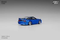 (Pre-order) Nissan 180SX Type X Metallic Blue Micro Turbo 1/64 scale