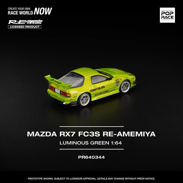 (Pre-order) Mazda RX-7 FC3S Re-Amemiya Luminous Green 1/64 Pop Race