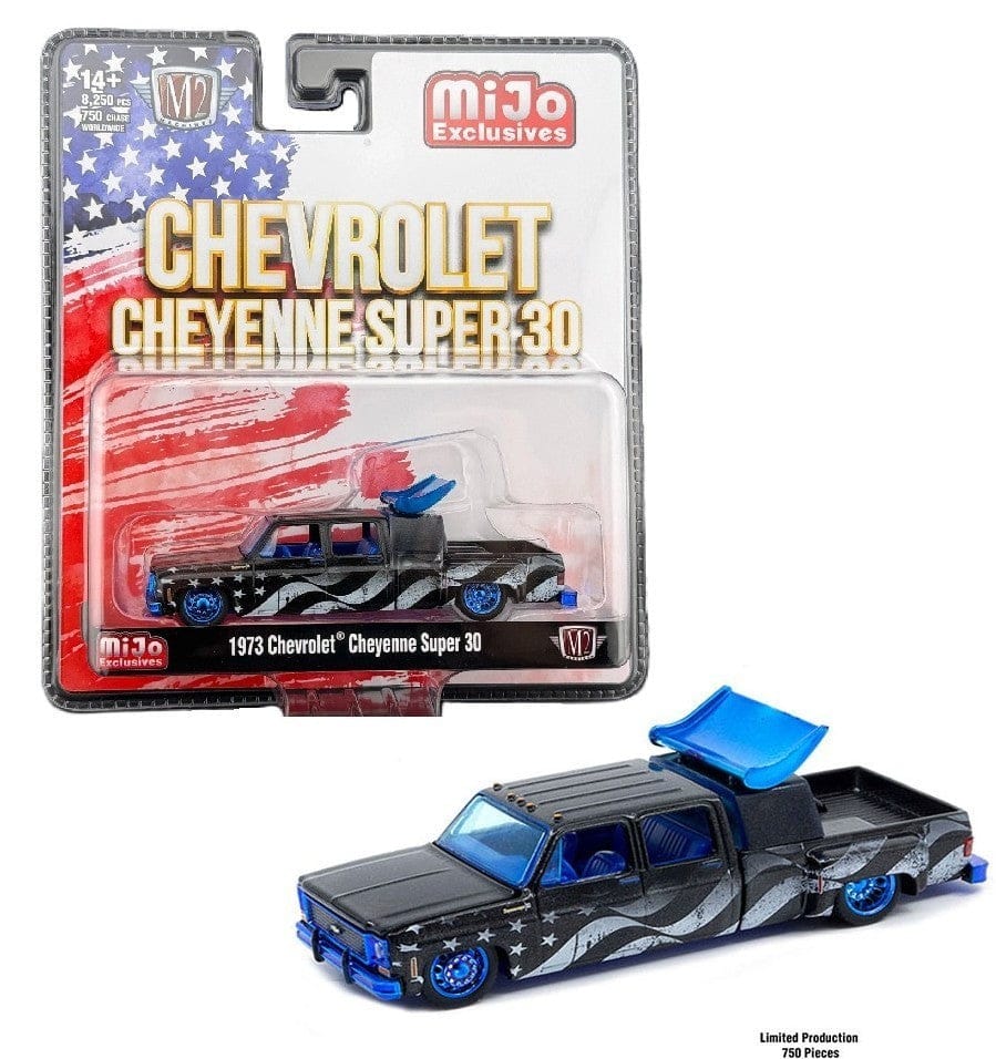 Chase M2 Machines 1:64  1973 Chevrolet Cheyenne Super 30 Stars & Stripes MiJo Exclusives Limited Edition