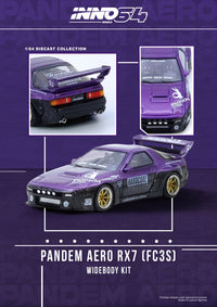 Mazda RX7 FC3S Pandem Rocket Bunny Purple Inno64 1/64 scale