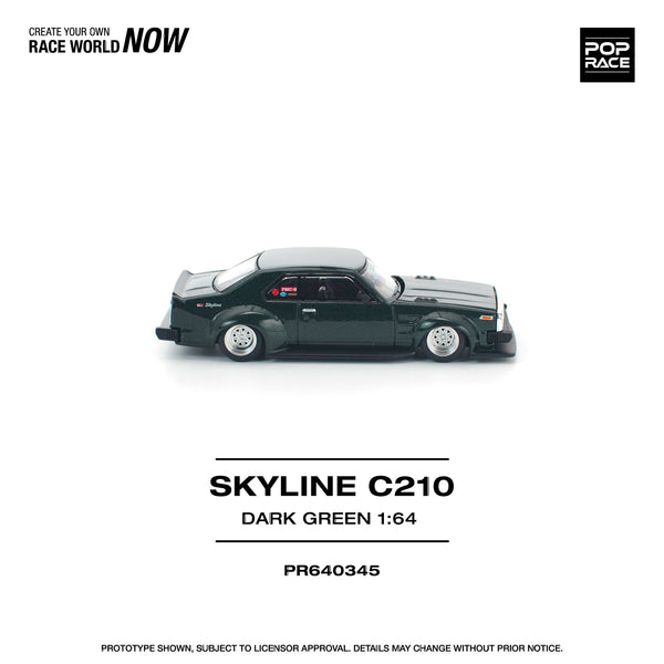 (Pre-order) Nissan Skyline C210 Dark Green Pop Race 1/64 scale
