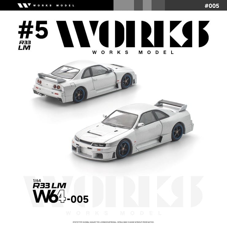 Nissan Skyline R33 LM Silver Works 1/64