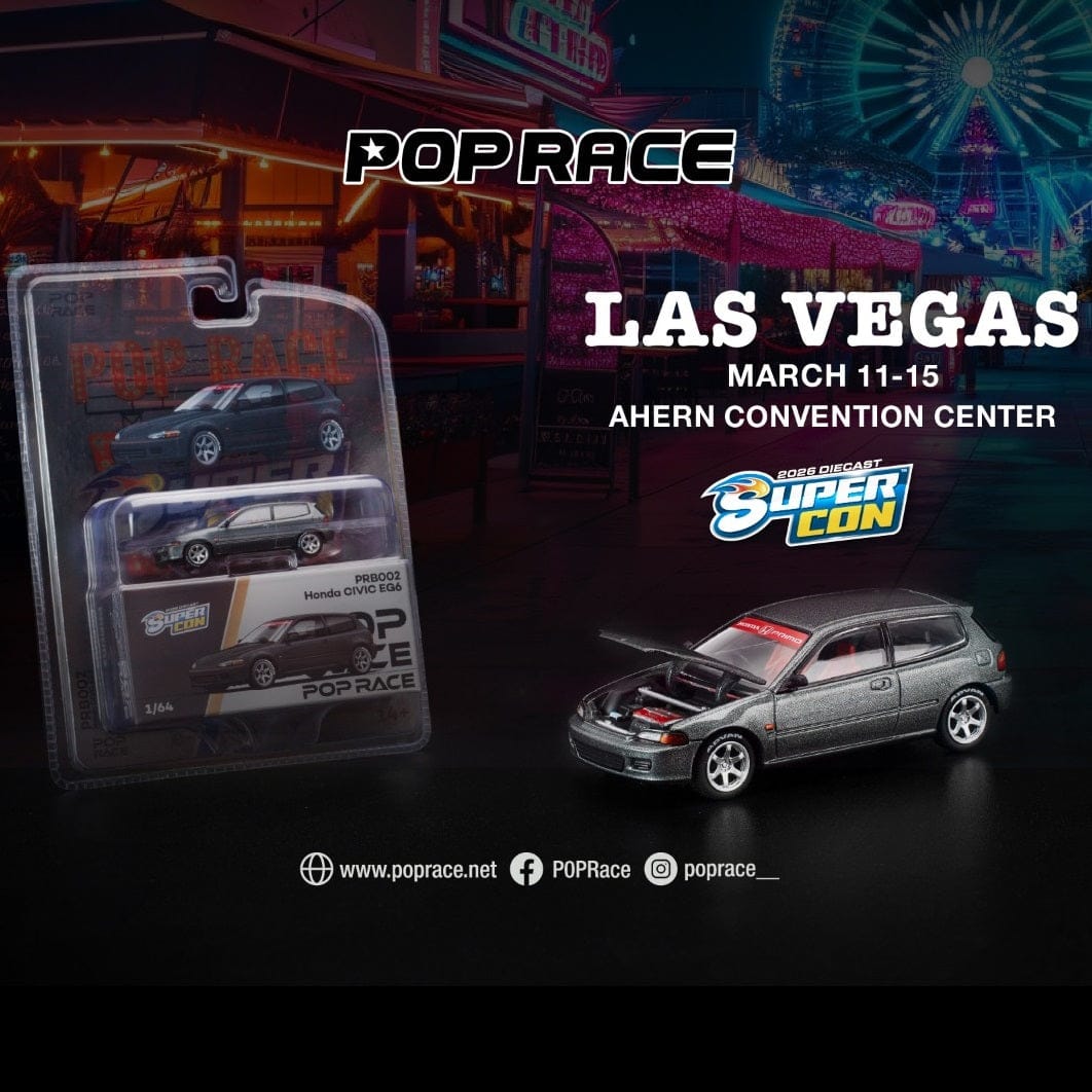 Honda Civic EG6 Dark Grey Las Vegas Supercon Limited Edition Pop Race 1/64 PRB002