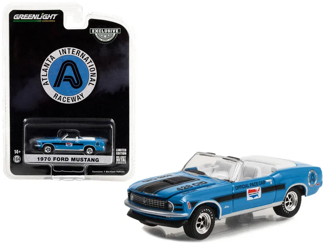 1970 Ford Mustang Mach 1 428 Cobra Jet Convertible Atlanta International Raceway Official Pace Car Hobby Exclusive Greenlight 1:64 scale 30363
