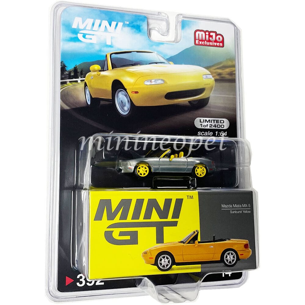 Chase Mazda Miata MX-5 Sunburst Yellow Mini GT 1/64 scale