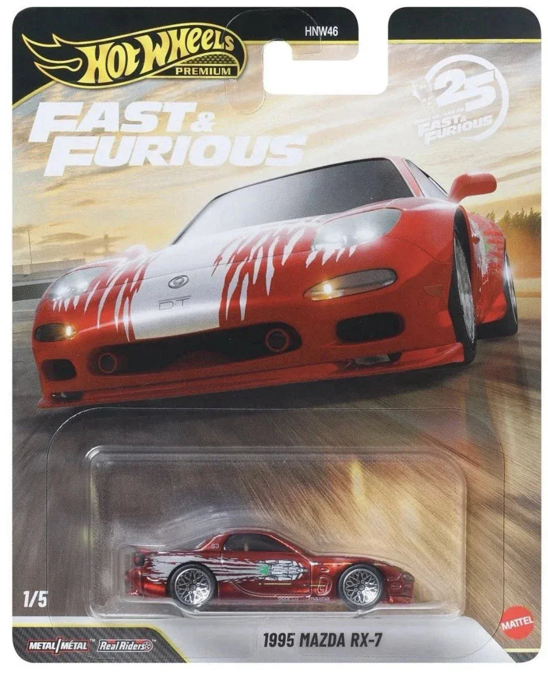 Chase Chrome 1995 Mazda RX-7 Fast & Furious 25th Anniversary Hot Wheels