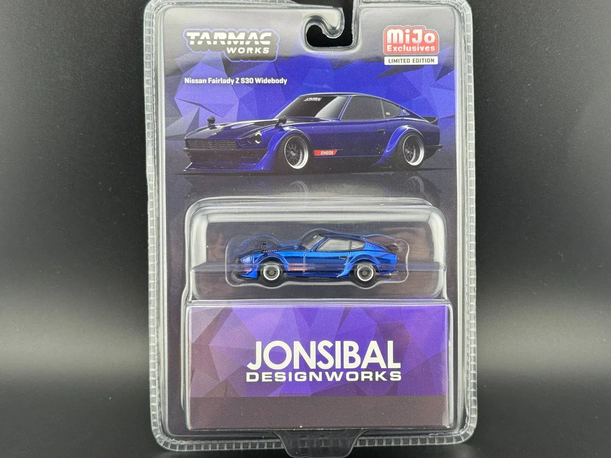 Chase Chrome Nissan Fairlady Z S30 Widebody By Jon Sibal Blue Tarmac Works 1/64