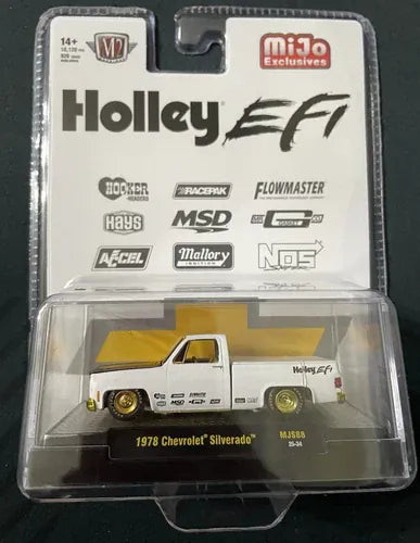 Chase 1978 Chevrolet Silverado Holley Custom White MiJo Exclusives Limited Edition M2 Machines 1/64 scale
