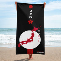 Hantsu Driven Tokyo Route beach swimming pool towel for car fanatics