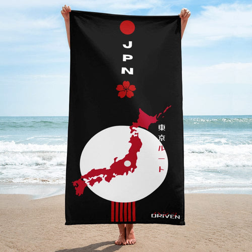 Hantsu Driven Tokyo Route beach swimming pool towel for car fanatics