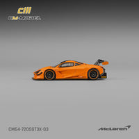 CM Model 1:64 McLaren 720S GT3X Papaya Orange side profile