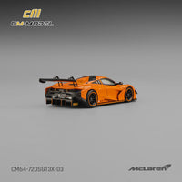CM Model 1:64 McLaren 720S GT3X Papaya Orange rear three-quarter view