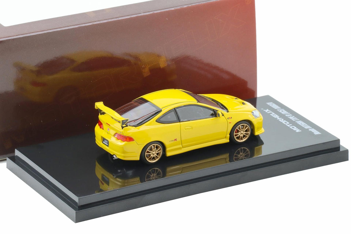 Honda Integra DC5 Mugen Phoenix Yellow 1/64 | Motorhelix M65810