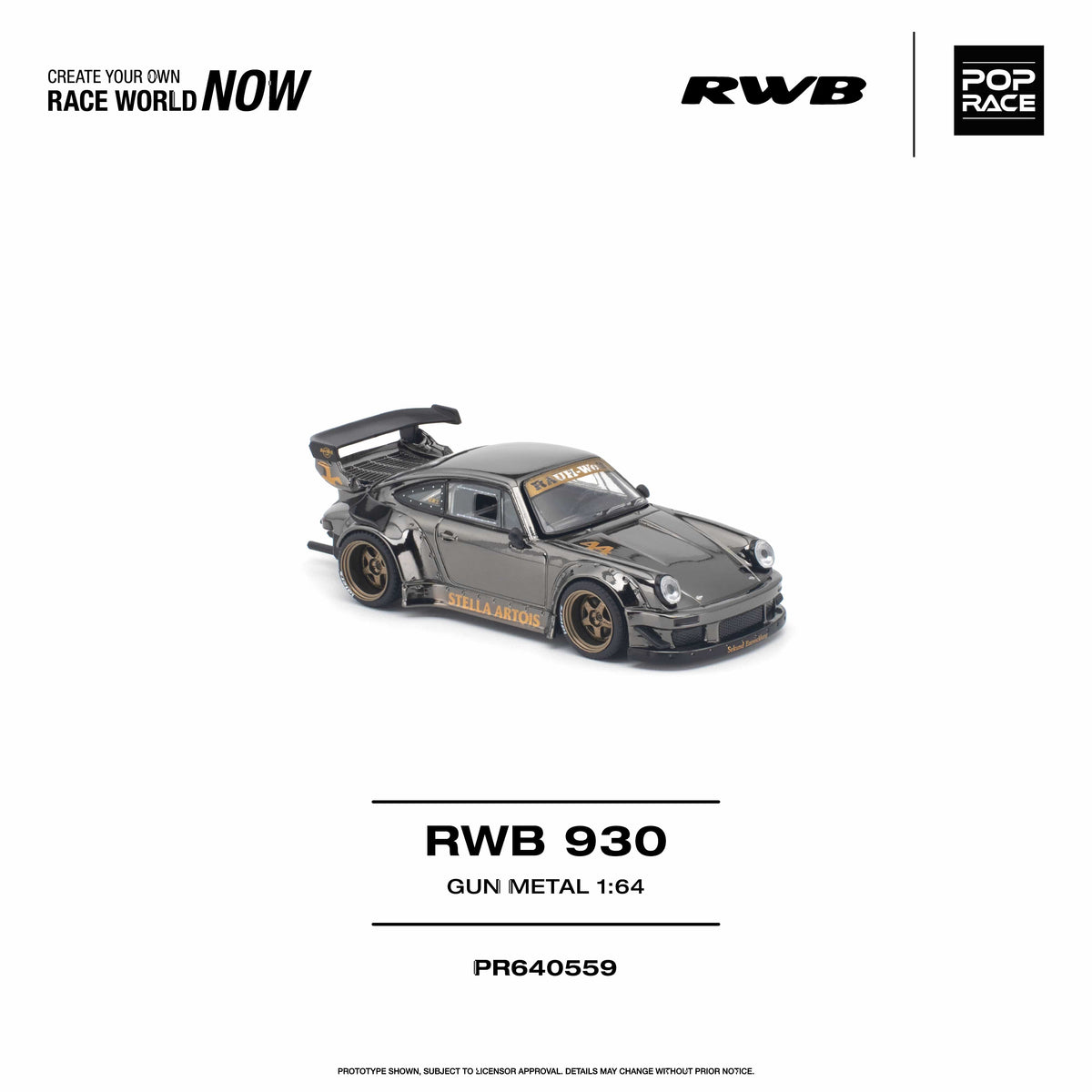Porsche RWB 930 Gun Metal 1/64 | Pop Race PR640559