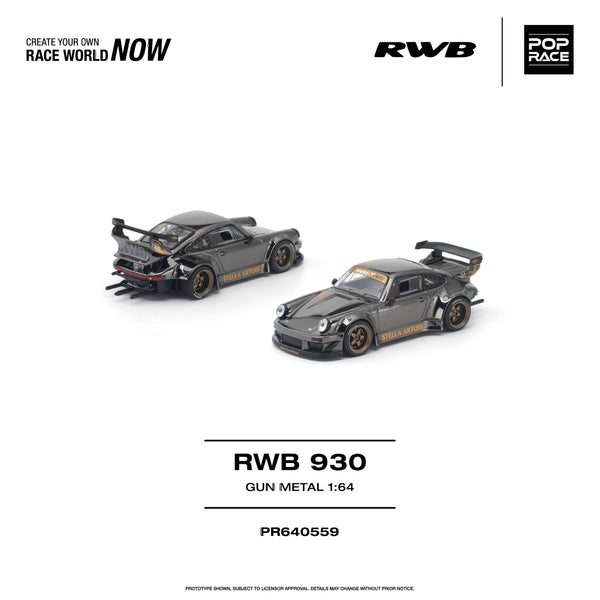 Porsche RWB 930 Gun Metal 1/64 | Pop Race PR640559