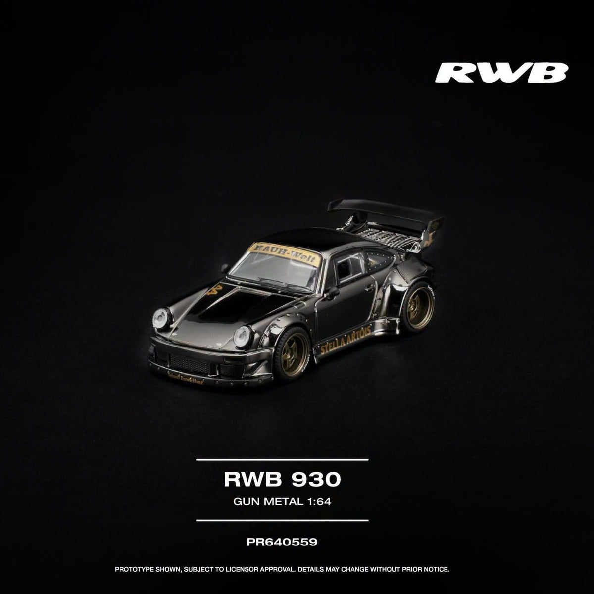 Porsche RWB 930 Gun Metal 1/64 | Pop Race PR640559