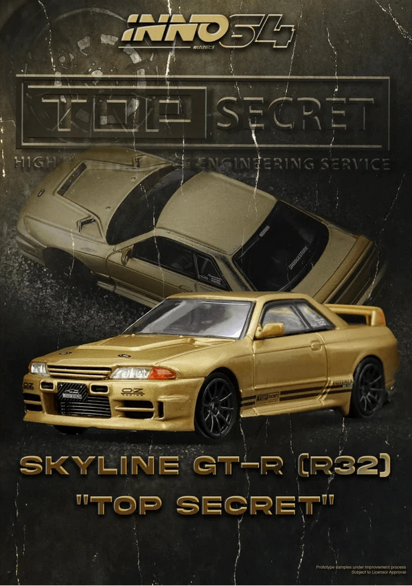 Nissan Skyline Top Secret BNR32 GT-R 650R Gold Inno64 1/64 scale